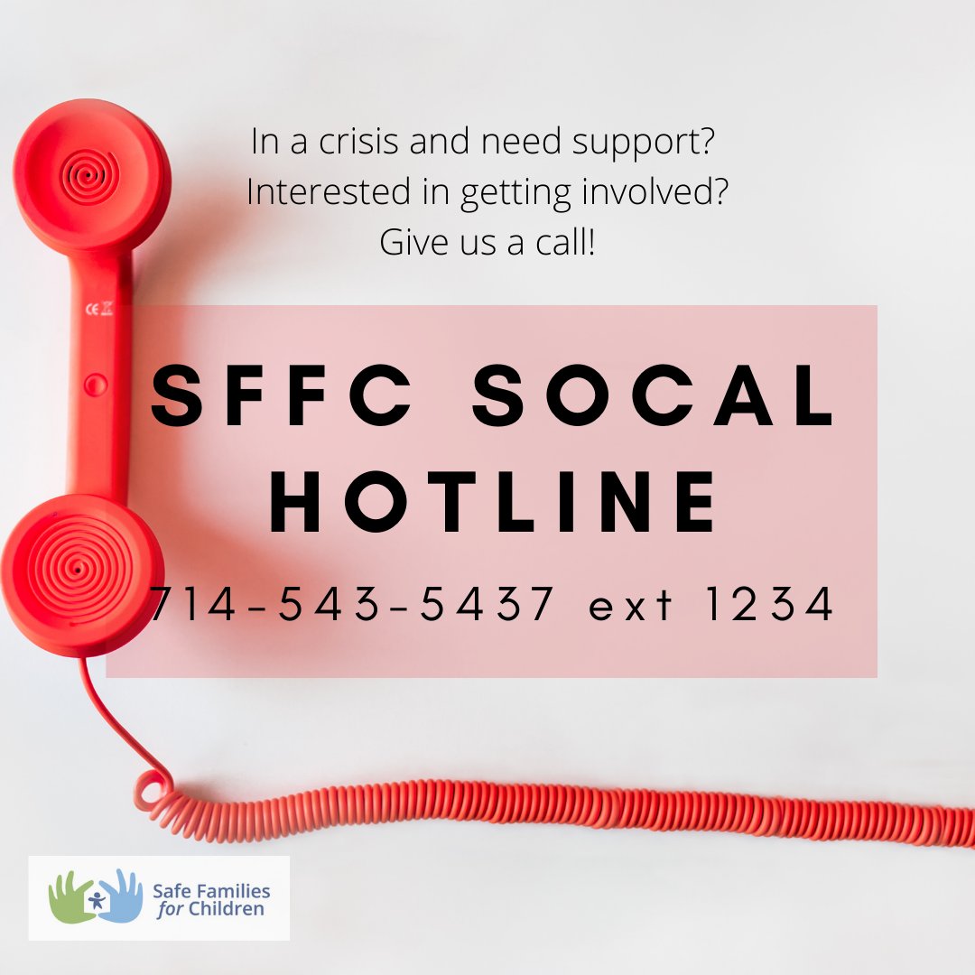 Reach the SFFC team on the 24/7 hotline! 
(714)543-5437 ext 1234