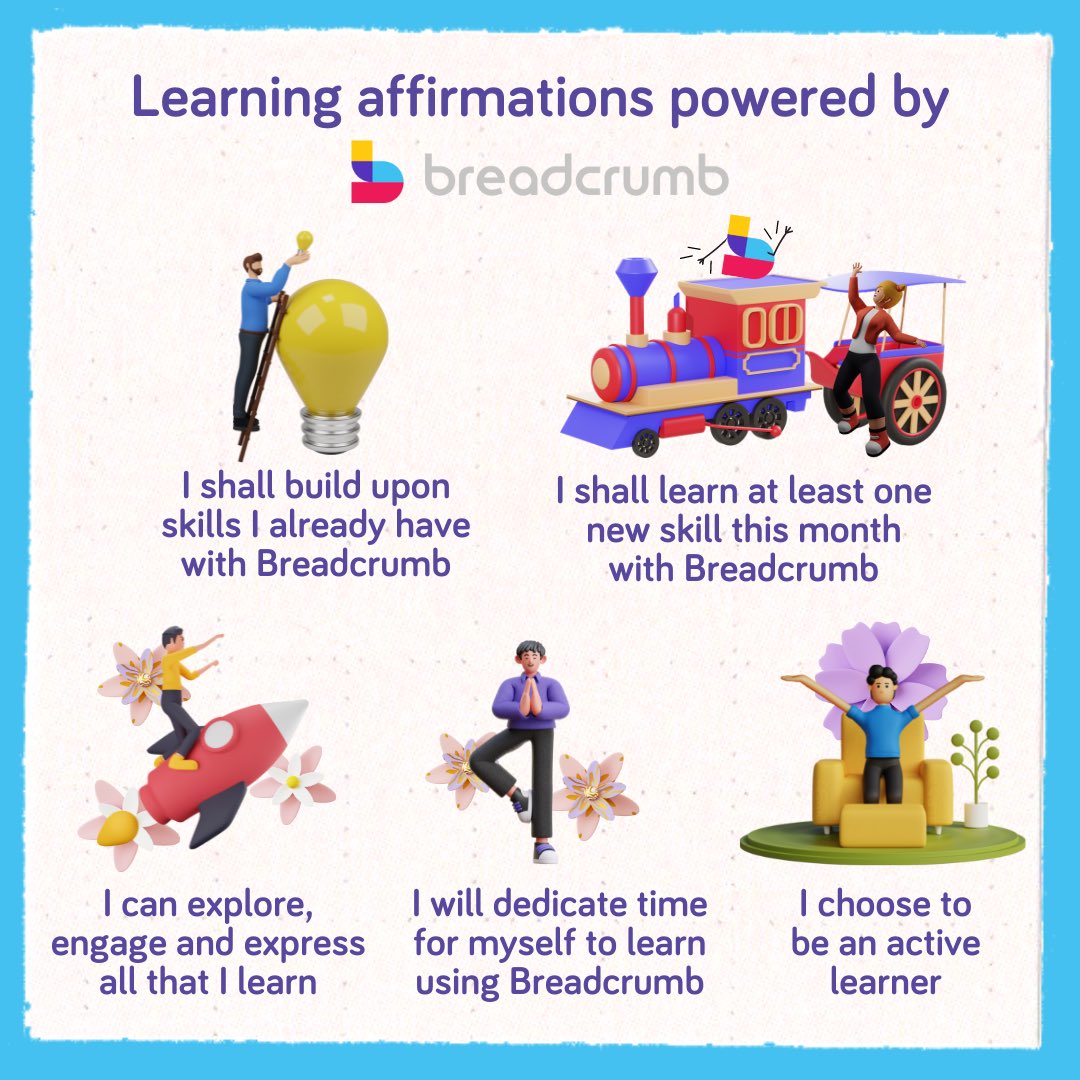 Breadcrumb, is built to assist every learner to be the best they can be! Download the app on your iPad today and check out all that it has to offer! #explorepage #breadcrumbapp #affirmations #growth #learning #online #app