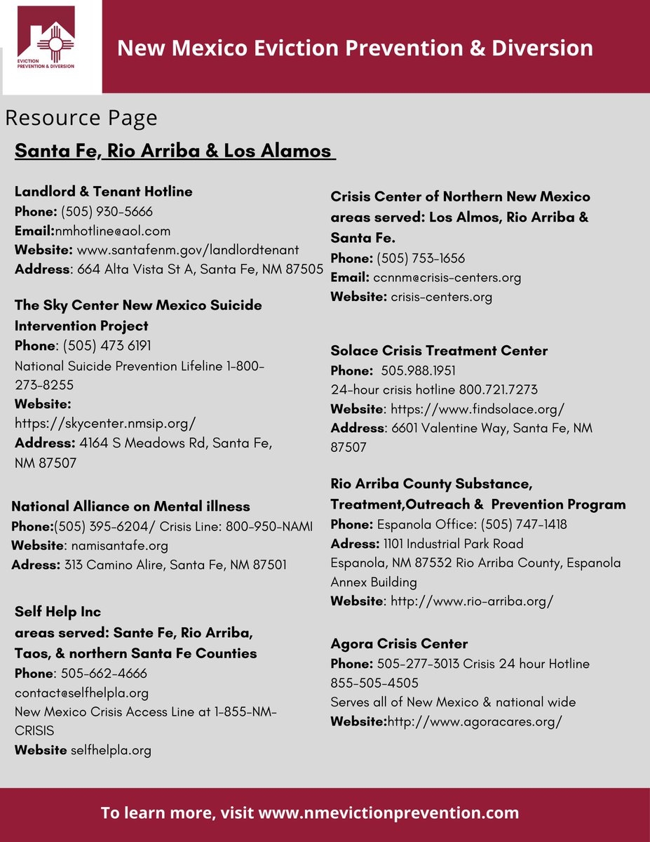 NM_EPD's tweet photo. Starting June 1, New Mexico Eviction Prevention & Diversion is available in the first judicial districts, which includes Los Alamos, Rio Arriba and Santa Fe counties. #Resourcepage #learnmore #resources #reachout https://t.co/7oorrH2kWL