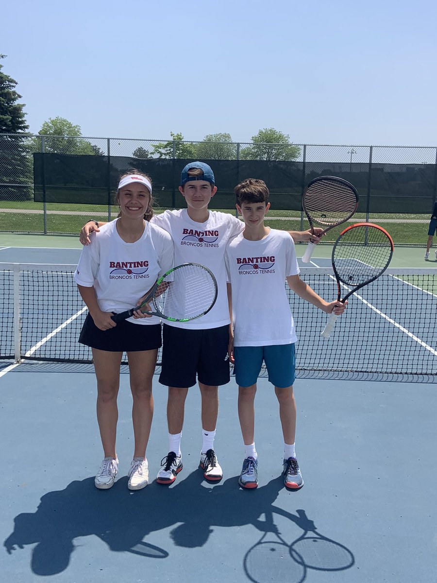Congrats to <a href="/bantingbroncos/">BantingBroncos</a> for making it to gold finals on June 1st <a href="/OFSAATennis/">OFSAA Tennis</a>!
Go Kristianna in girls singles and Endika &amp; Alex in boys doubles!
