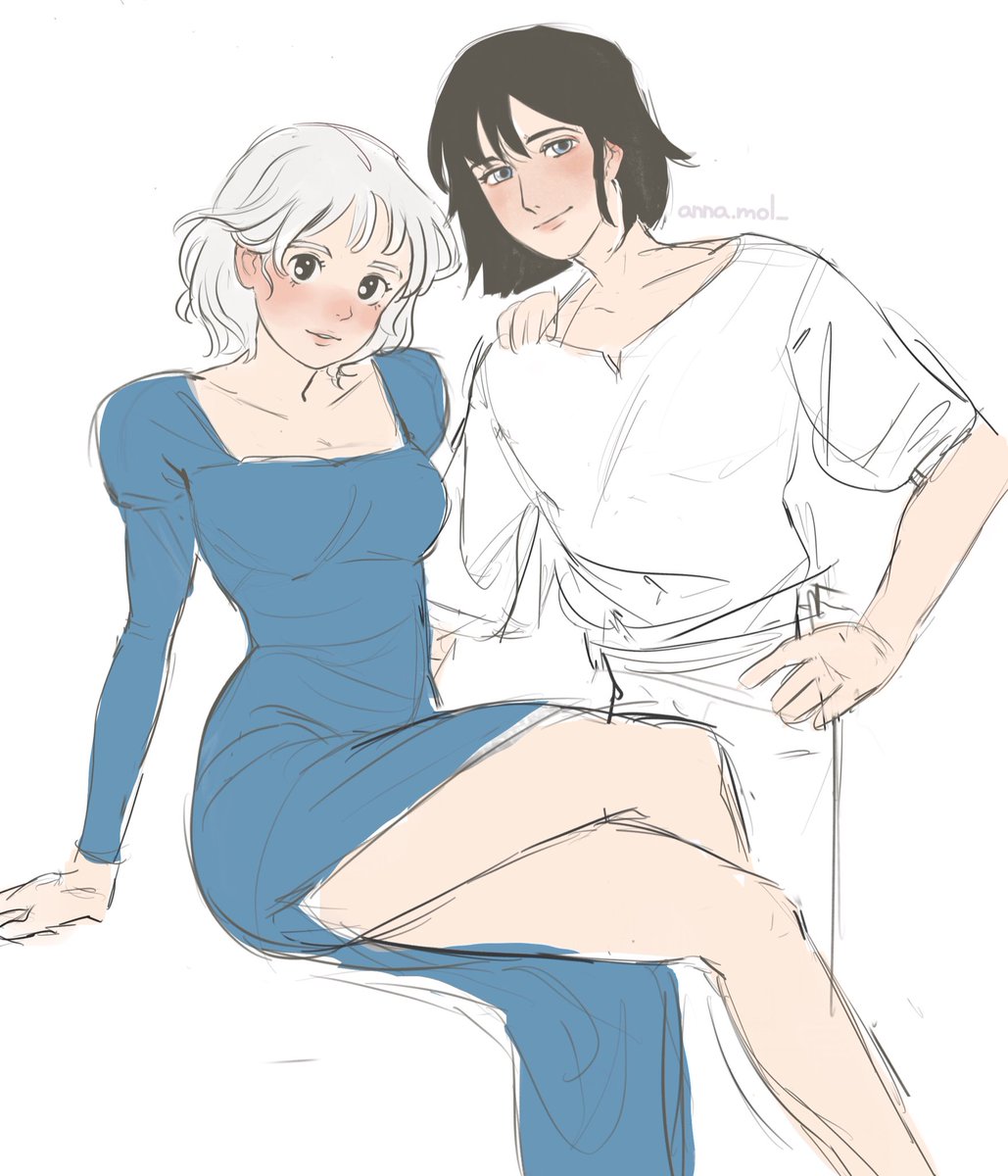 anna_mol_'s tweet photo. Howl n Sophie WIP https://t.co/Oq3rTjQbdi