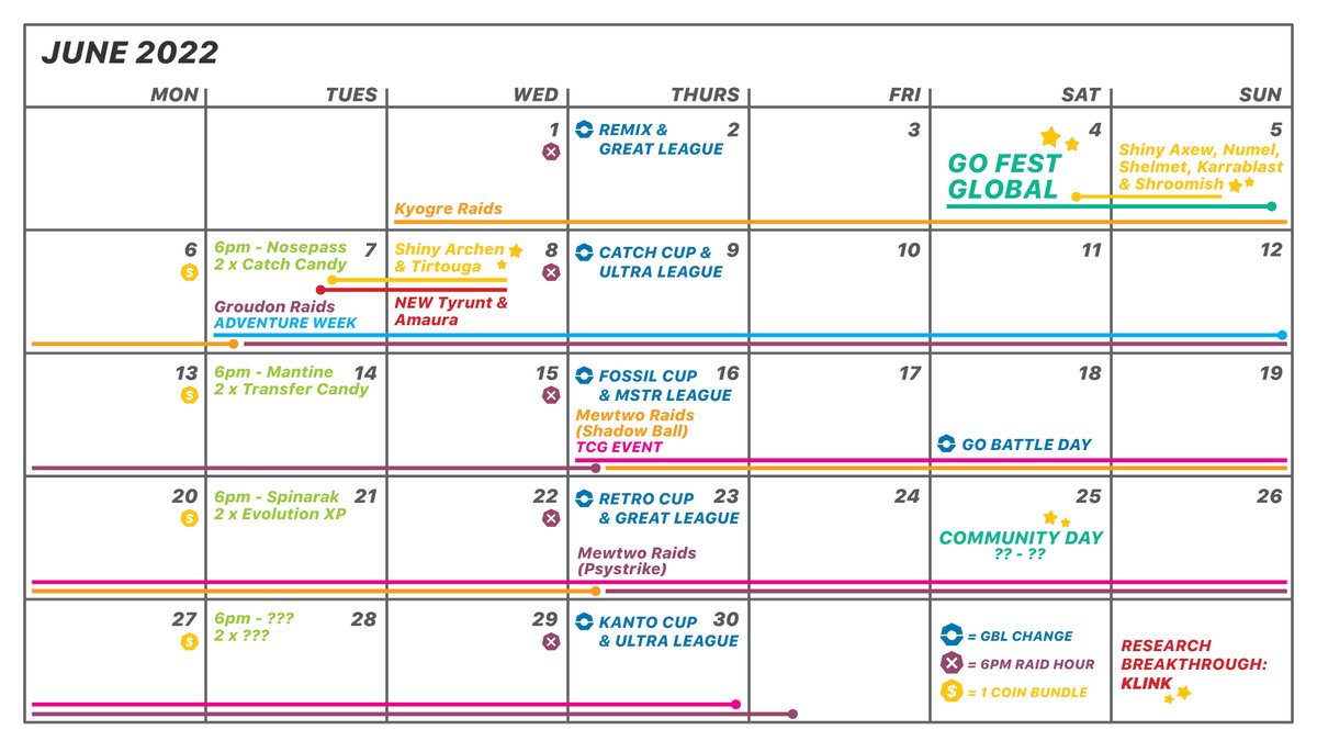 JUNE 2022 Events Calendar! #PokemonGO