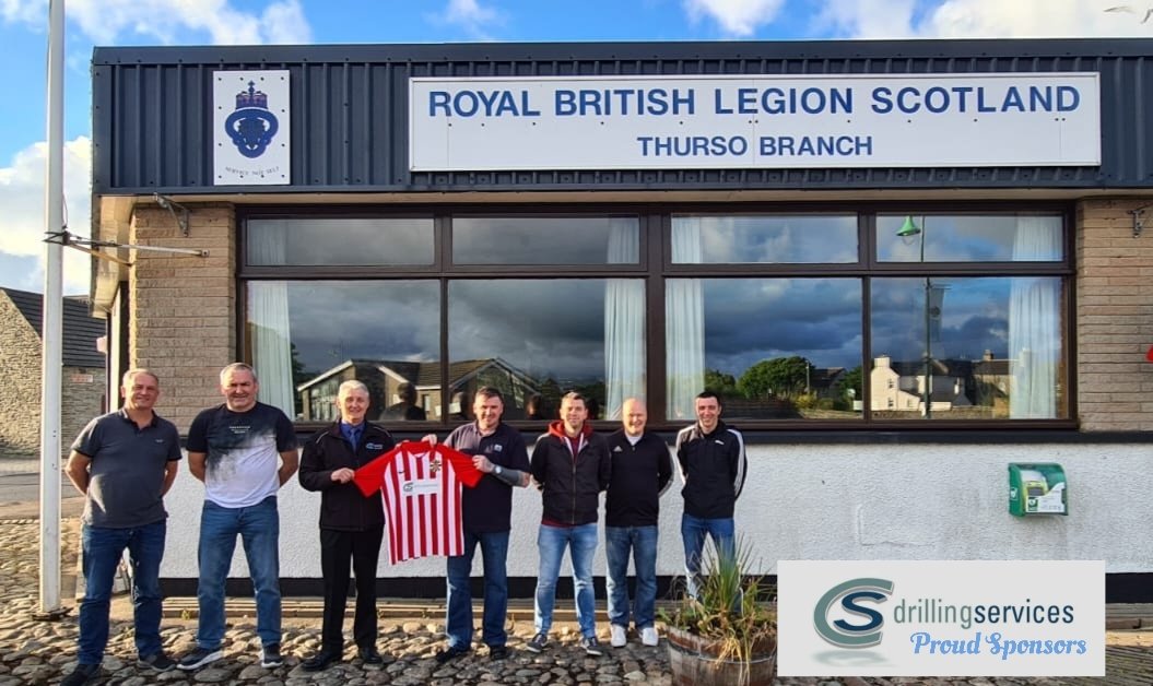 CS Drilling Services proud sponsors of the 999 Services match day strip - 

Pictured at the kit presentation, from left to right: Allan Smith, Albert Mcivor, John McGeachie Operations Manager (CS Drilling) Brian Davidson, David Bain, Gavin Manson &amp; Alistair Gunn.