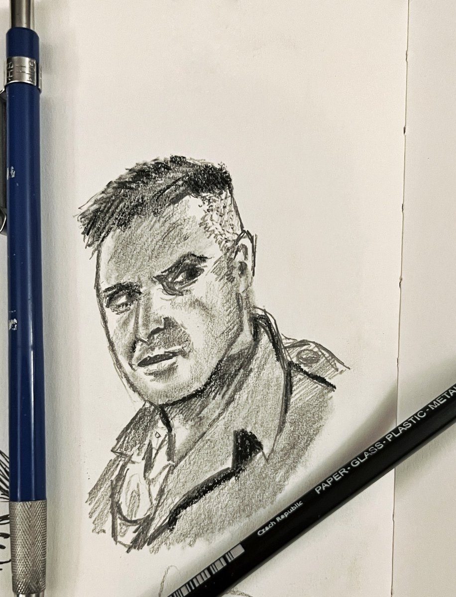 “John Cassavetes/Victor Franko -The Dirty Dozen” graphite and charcoal.  #TCMParty #TheDirtyDozen #sketch #sketching #sketchbook