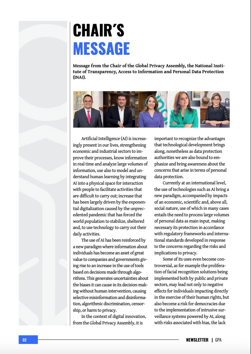 PrivacyAssembly's tweet photo. As data protection authorities we are also bound to emphasize and bring awareness about the concerns that arise in terms of personal data protection. We invite you to read the May 2022 GPA newsletter:  https://t.co/yE5BOad7Jw https://t.co/3fXILzBQoZ