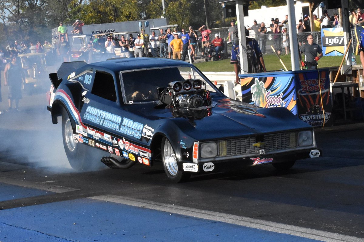 RaceVMP's tweet photo. Nostalgia Funny Cars headline the #ProShow during today's East Coast Chevy Show, including Drew Sweetman's Citation!
Funny Cars take to the track at 2:30pm and 5:00pm, don't miss the #ChevyShow today at @RaceVMP! https://t.co/WfeuZNtkMd