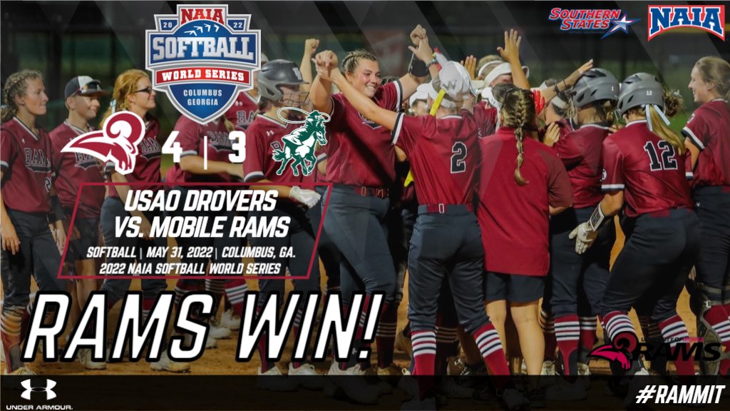 UMobileRams's tweet photo. SB 🥎 | NATIONAL CHAMPIONSHIP BOUND!

Mobile defeats USAO in 10 innings to advance to the 2022 @NAIA Softball National Championship where the Rams will battle Oklahoma City!

Mobile will need two wins over OCU tomorrow as game one is scheduled for 4:00 p.m. CT!

#Rammit https://t.co/FWRmOctEL7