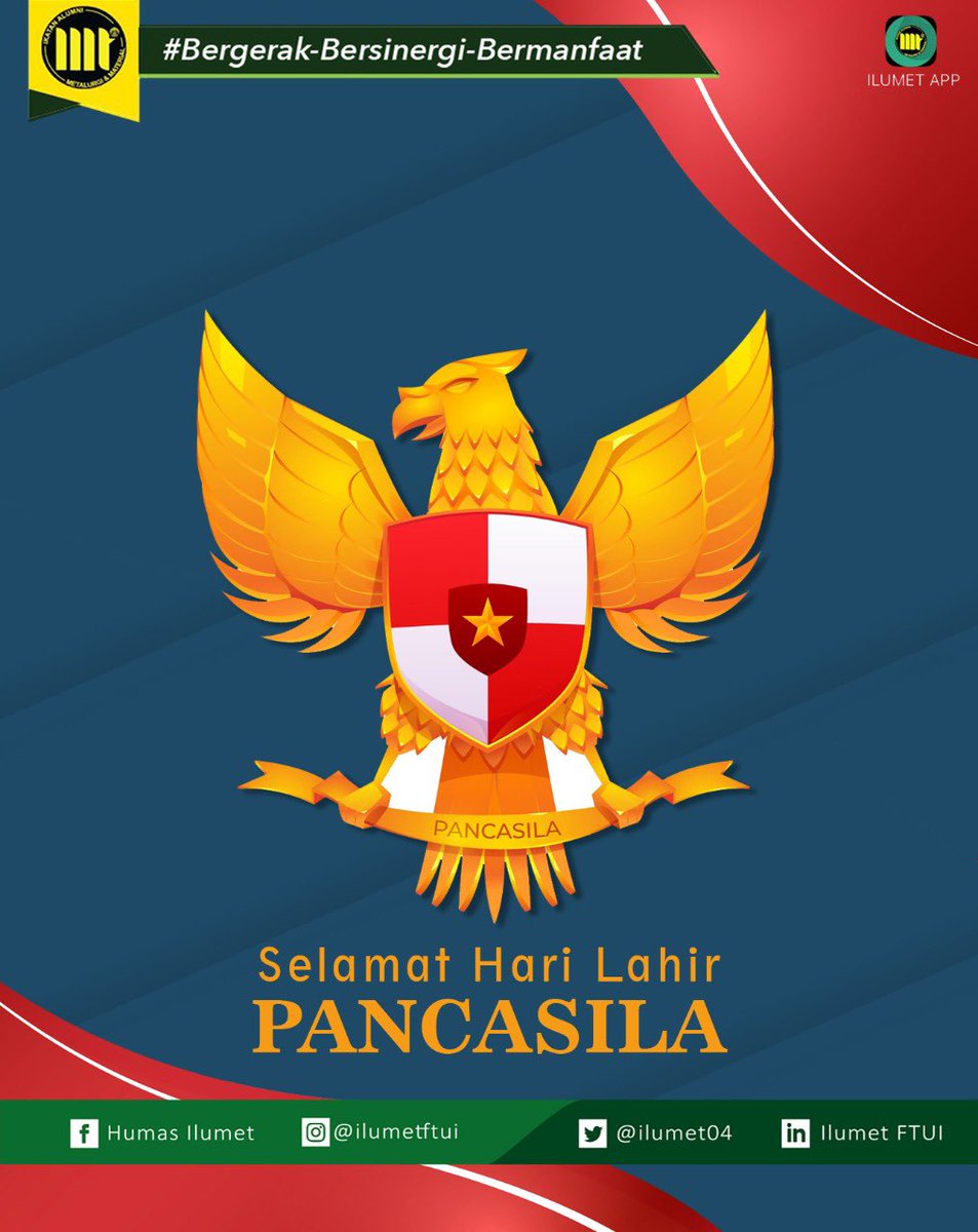 ilumetftui's tweet photo. Memperingati hari kelahiran Pancasila, mari kita terapkan dalam keseharian nilai-nilai Pancasila serta menjunjung tinggi Bhinneka  Tunggal Ika

ILUMET FTUI 2021-2024
#BERGERAKBERSINERGIBERMANFAAT 

#DTMMFTUI
#ILUMETFTUI https://t.co/DC4BYcgbmj