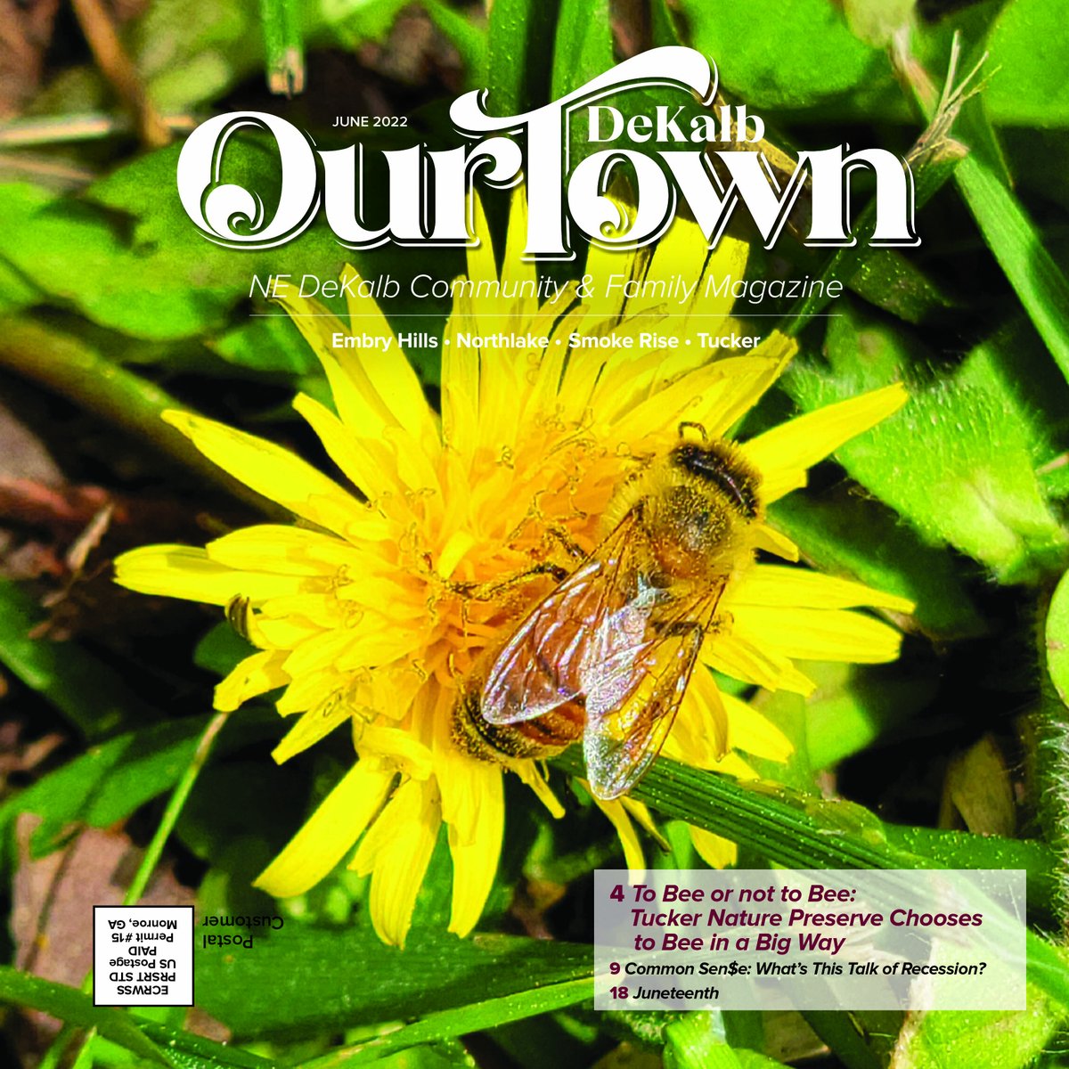 shinycomm2's tweet image. #SneakPeek @OurTownDeKalb June cover. #Bees #FriendsofTuckerParks #TuckerNaturePreserve