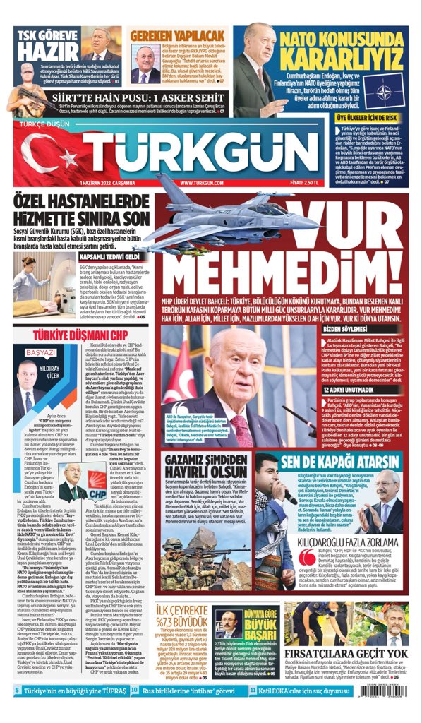 Gazetemizin 1 Haziran 2022 Çarşamba baskısını inceleyebilirsiniz... #Türkgün #TürkgünGazetesi