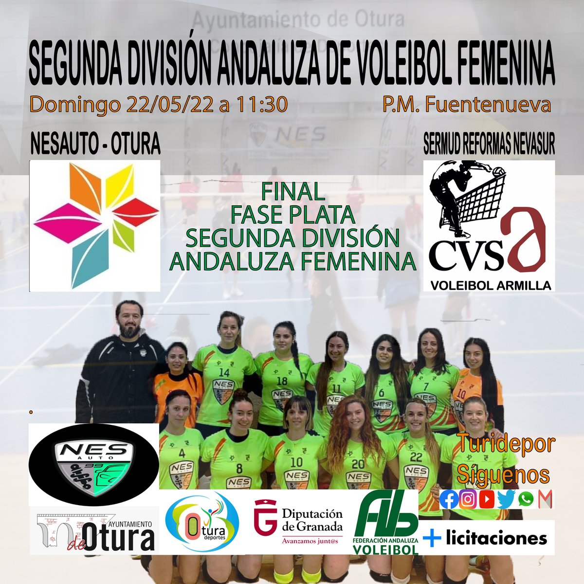 Turidepor's tweet photo. ¡CAMPEONAS DE LA COPA GRANADA!

Victoria por 3-1 de nuestras chicas del NESAUTO-OTURA ante Reformas Nevasur de Armilla en la final de la Copa Granada de 2.ª División Andaluza. 
💪🏻💪🏻💪🏻💪🏻💪🏻💪🏻
🏐❤️💚🏐💜💜🏐

#nesauto 
#Otura 
#voleibolfemenino 
#deportefemenino 
#venceremosalcovid https://t.co/ZLrL5GZoZt