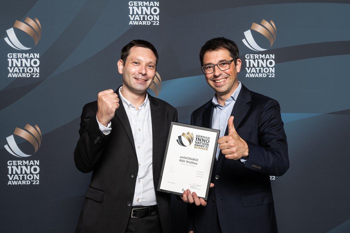 We only picked up the #award, the #team won it.
#GermanInnovationAward for the ambiCHARGE #BiDi DC #Wallbox
Many thanks for all the hard work which is behind such a product. You are developing with so much passion. #Teamwork make teams works.
#innovationcounts #startup #emobility