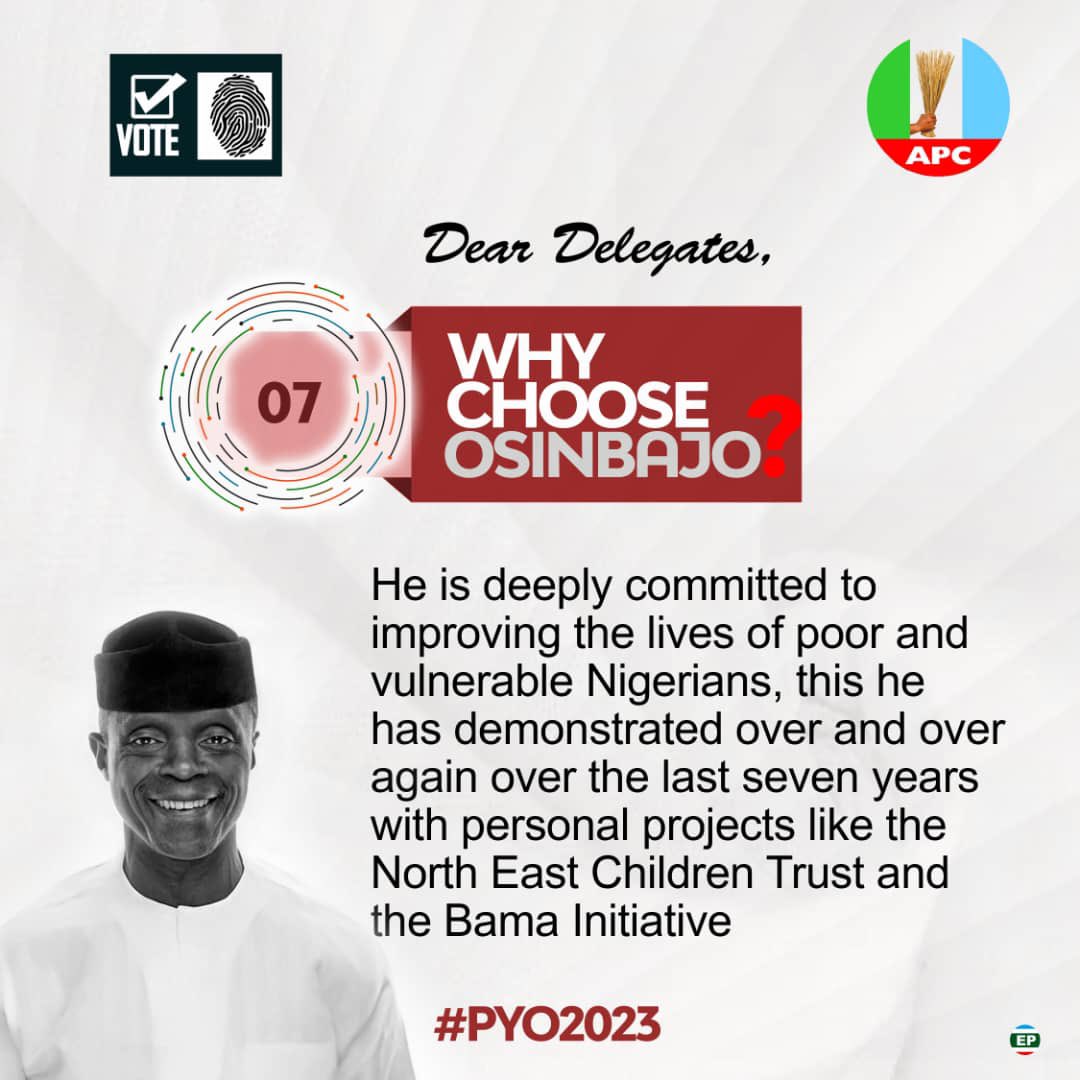 Insidearewa's tweet image. Why Choosing Prof Yemi Osinbajo SAN is the best option #PYO2023 #DelegatesGiveUsOsinbajo