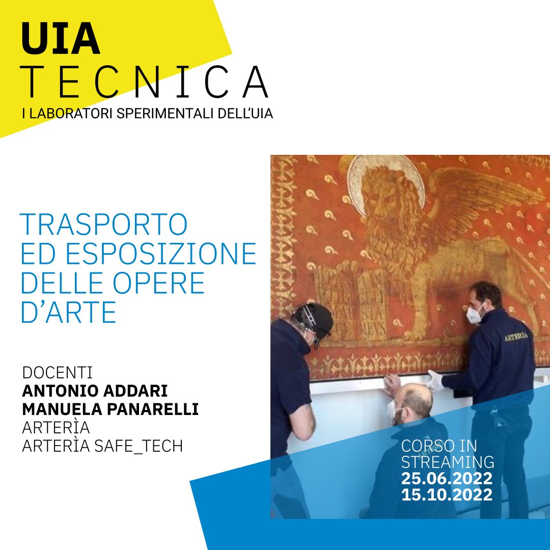 #UIAtecnica 

🎯 Vuoi conoscere meglio tutte le nuove tecnologie applicate al trasporto, alla movimentazione, e all’esposizione di opere d’arte?

Iscriviti adesso al corso 𝐓𝐑𝐀𝐒𝐏𝐎𝐑𝐓𝐎 𝐄𝐃 𝐄𝐒𝐏𝐎𝐒𝐈𝐙𝐈𝐎𝐍𝐄 𝐃𝐄𝐋𝐋𝐄 𝐎𝐏𝐄𝐑𝐄 𝐃’𝐀𝐑𝐓𝐄 👉  bit.ly/3t2losD