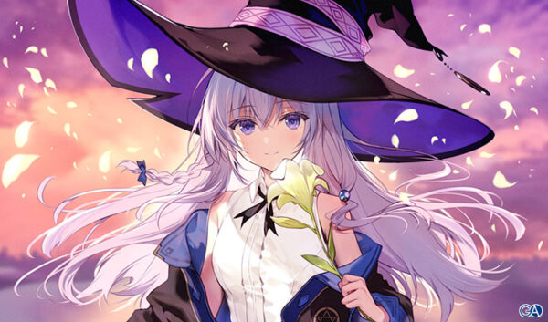 elaina (majo no tabitabi) 1girl hat witch hat solo flower long hair smile  illustration images