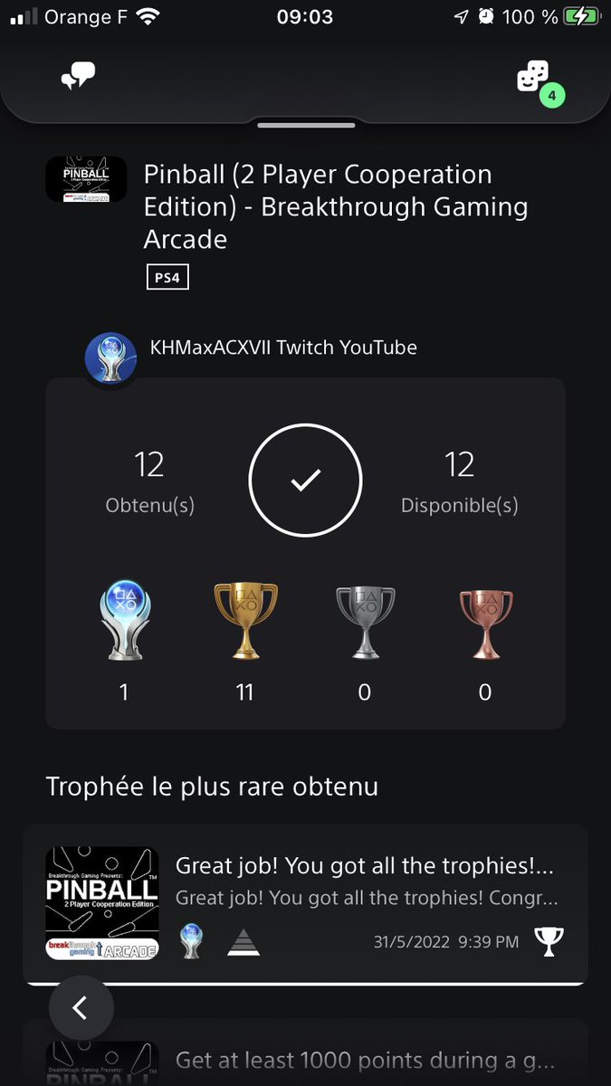 KHMaxACXVII's tweet photo. 560ème #platinumtrophy #Pinball #2PlayerCooperationEdition #BreakthroughGamingArcade #PlayStation4 #YouTube
https://t.co/vyhKYlulya
#platinumtrophies #platinumtrophieshunter #PlayStationTrophy #playstationtrophyhunter #TrophyHunting #platinumtrophyhunter #PlayStation #sony https://t.co/7utusIMvgC