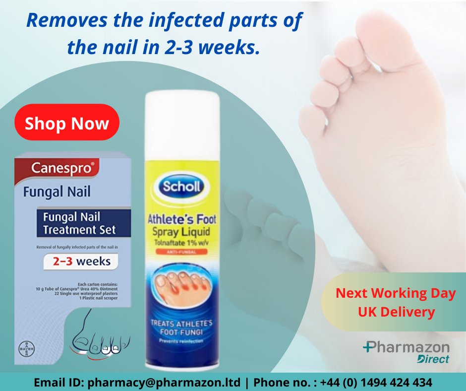 Shop Now: bit.ly/3NQ8tlU

#pharmazondirect #healthcare #Pharmacy #medicines #Tablets #selfcare #care #pharmaceutical #canespro #fungalnail #treatment #scholl #spray #footcare #footcareproducts #footcaretips #footcarespecialist #cream