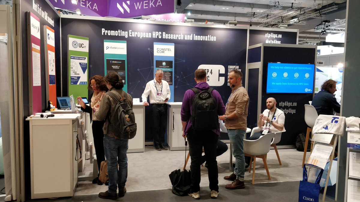 Etp4HPC's tweet image. The ETP4HPC booth is busier than ever on this last day of #isc22
F600 - come by and meet 5 of our SME members : @akquinet @ThinLinc @UCit_HPC @ConstelCom #ClusterPower