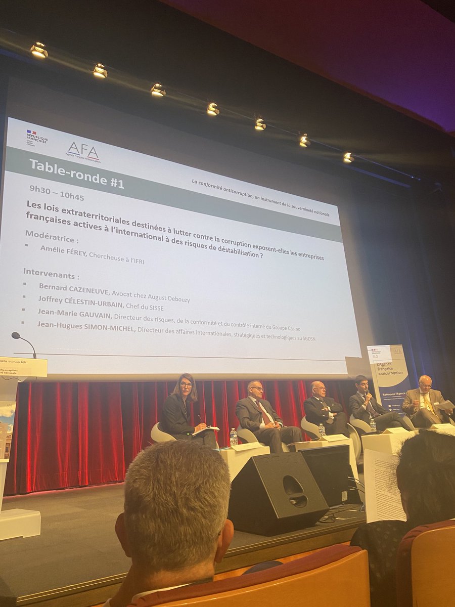 Agence Française anticorruption organise un colloque sur : La conformité anti corruption : un instrument de la souveraineté nationale. J’anime deux tables rondes