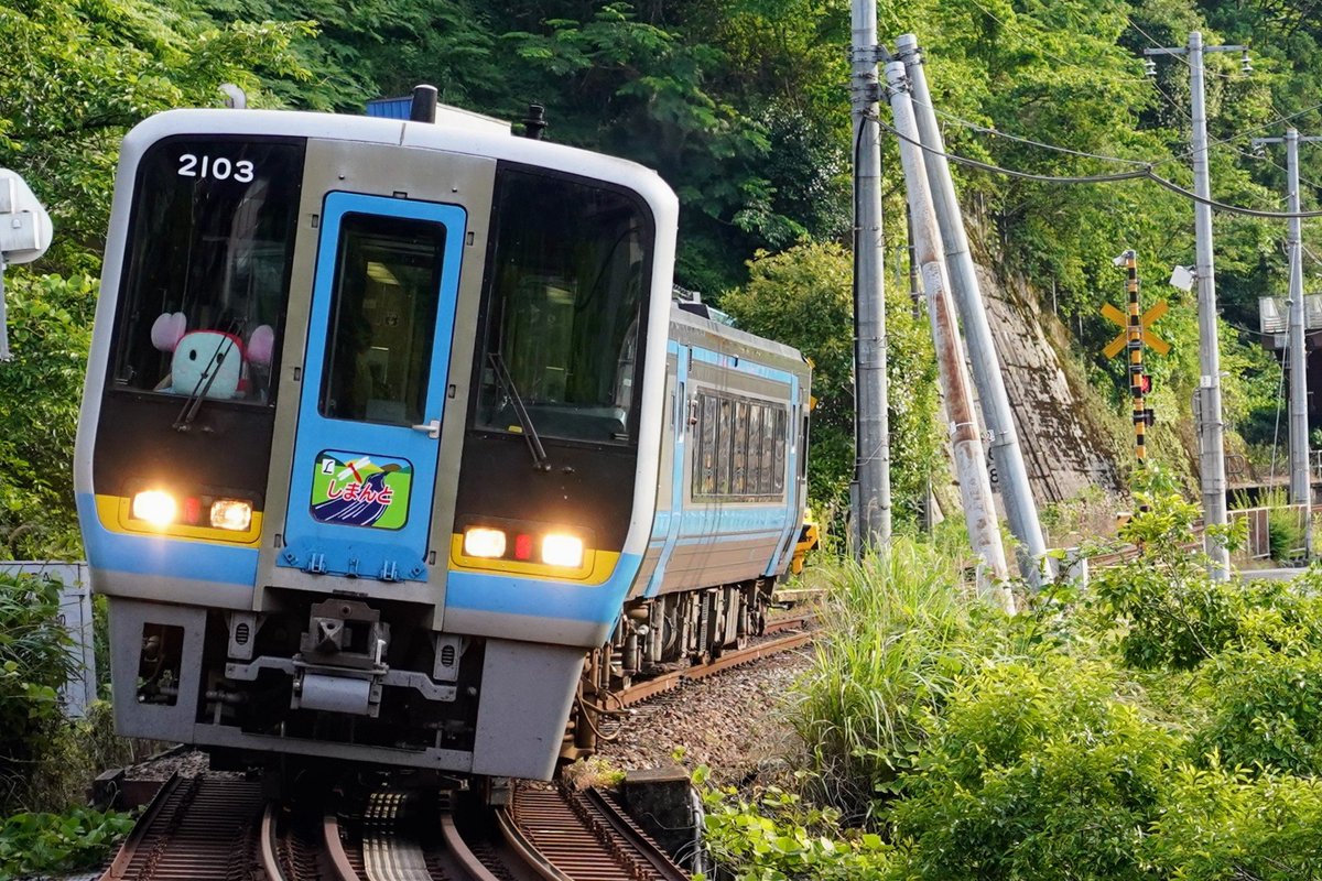 nao_1330's tweet image. 9025D  団体臨時列車 Remember2000  蒼の軌跡～しまんと編～ 2153＋2103
(後追い、前照灯、尾灯の同時点灯)
2022年5月28日(土)
#Remember2000