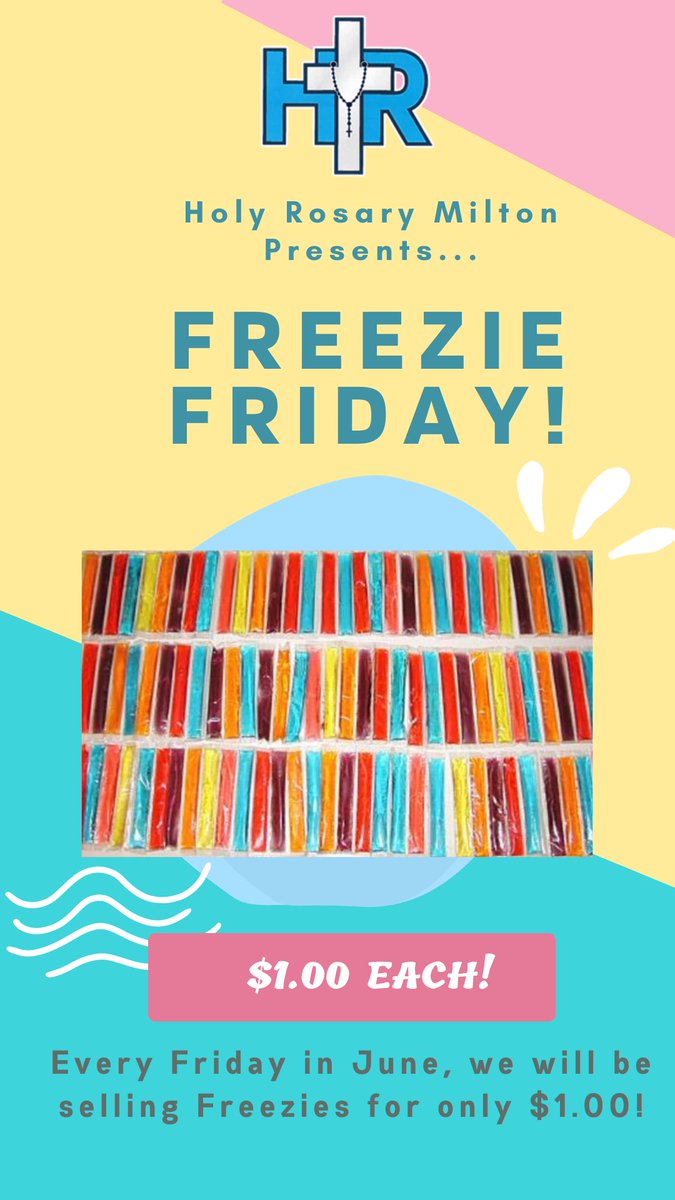 Hot weather? No problem! Starting this Friday June 3 &amp; for the following Fridays in June, we will be selling freezies for $1. #WeAreHRM
