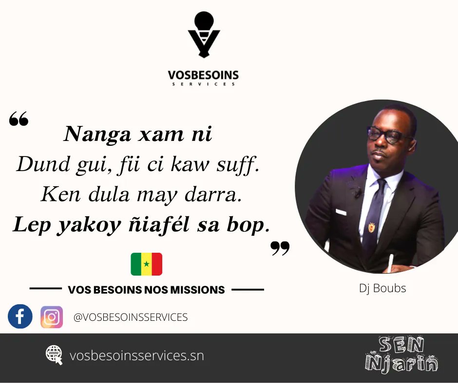 VosBesoinsS's tweet photo. SEN Ñjariñ ak Dj Boubs 
Lep yakoy ñiafél sa bop !

`
`
`
`
`
`
@djboubs_  @iradio_sn @Rassoul091 
#Senegal  #djboubs #iradio #sunugal #niarin #kebetu #Motivation https://t.co/4fMjN8u690