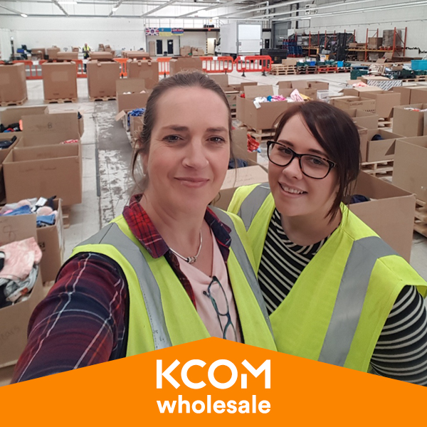 kcomwholesale's tweet photo. Did you we give all our employees two paid days a year to volunteer with a charity? 

Here’s Susannah and Vickie helping out at the Hull4Ukraine distribution centre where donations are coordinated before being transported to help refugees fleeing the Russian invasion. https://t.co/gvfIFmcjbh