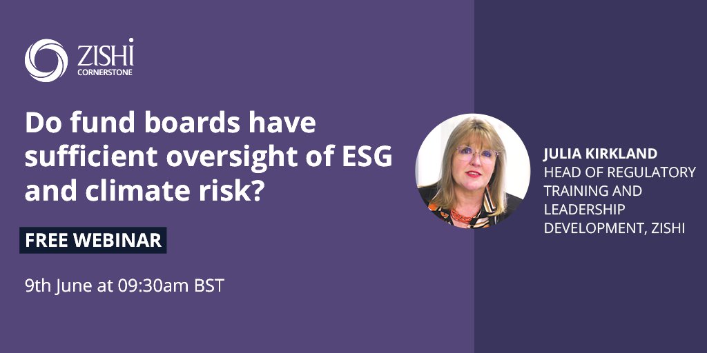 the_ZISHI's tweet photo. Join our very own Julia Kirkland, Head of Regulatory Training &amp; Leadership Development, as she debates on the issues confronting the asset management industry and fund boards in assessing and managing #ESG and #climaterisk. Sign up for free here https://t.co/SrXBV2tGAr https://t.co/BlBiJWvgcF