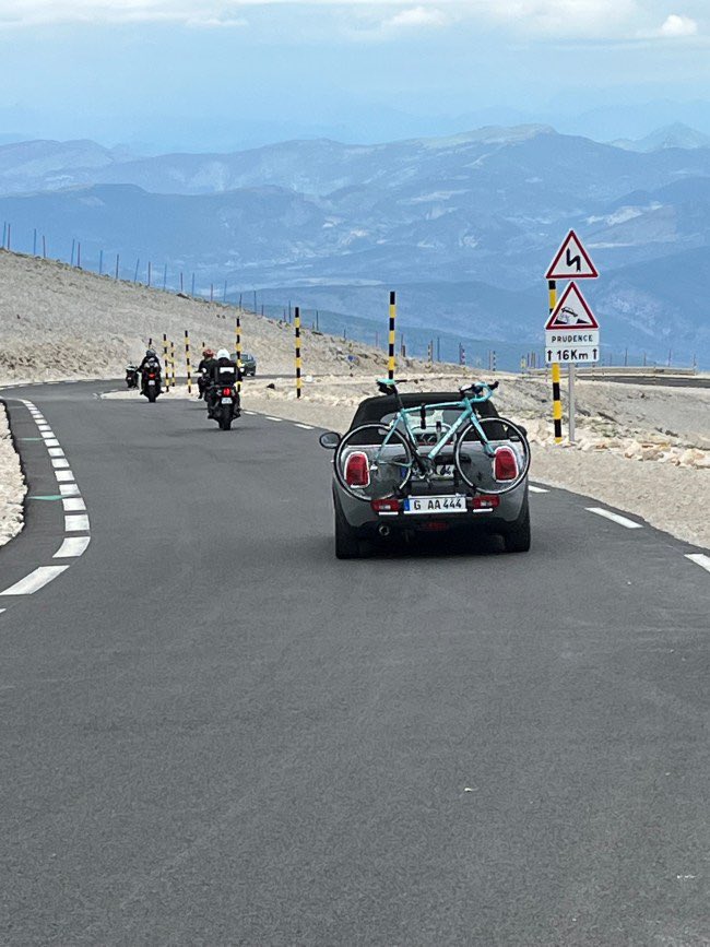 Yesterday was <a href="/HamishMcAW/">McAllister-Williams</a> second day in Bedoin as the Ventoux3 challenge gets closer and closer. Yesterday he cycled down one of the routes to get used to the steep descent, read about how he found it in the latest blog! #Cycling #mood #research outoftheblues.org/news/the-road-…