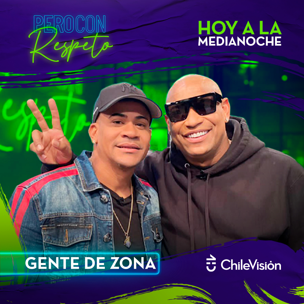 chilevision's tweet photo. ¡Pura gozadera! 🤩 Gente de Zona son los grandes invitados de JC Rodríguez en #PeroConRespetoCHV 🔥 y puedes seguir el programa aquí 👉🏻 https://t.co/ZyZ3pVI4wj https://t.co/cKhBhnNvuh
