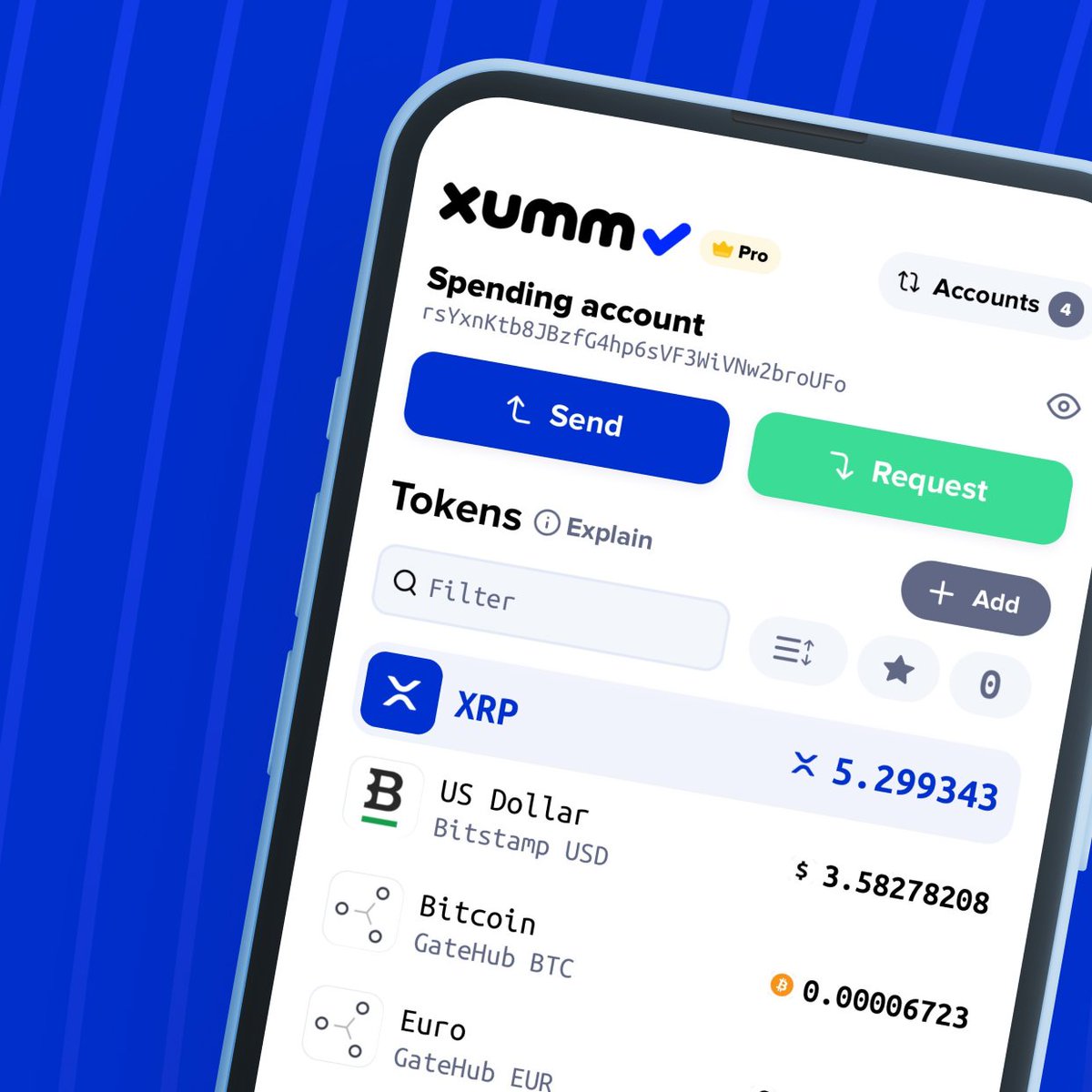One of the most eye catching changes in the upcoming Xumm 2.3.0 release  will be the home screen makeover. Where the XRP balance would previously be  displayed on top, above the Send/Request