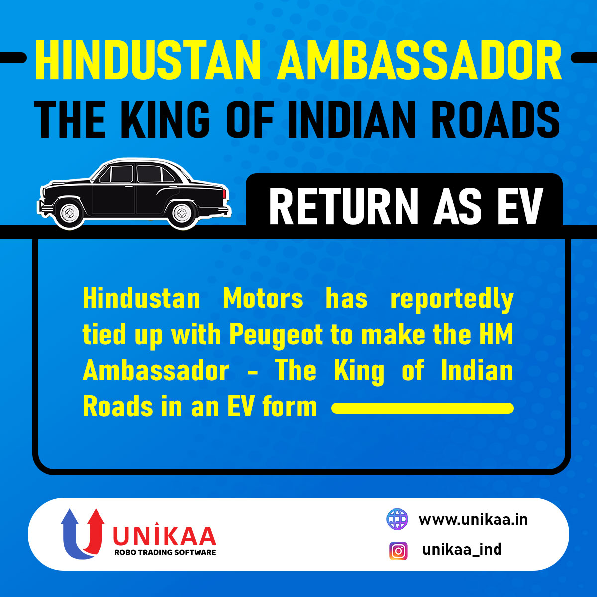 Infitta_trade's tweet photo. The king of indian roads !
Follow @unikaa_ind to know more.
.
.
https://t.co/1Xatpdopoz | https://t.co/RCNAtbRRi9
#sharemarket #algotrading #robosoftware #nse #bse #mcx #forex #commodities #positionaltrading #naturalgas #unikaa #longterm #shortterm #oil #profit https://t.co/BFi7Wjrafc