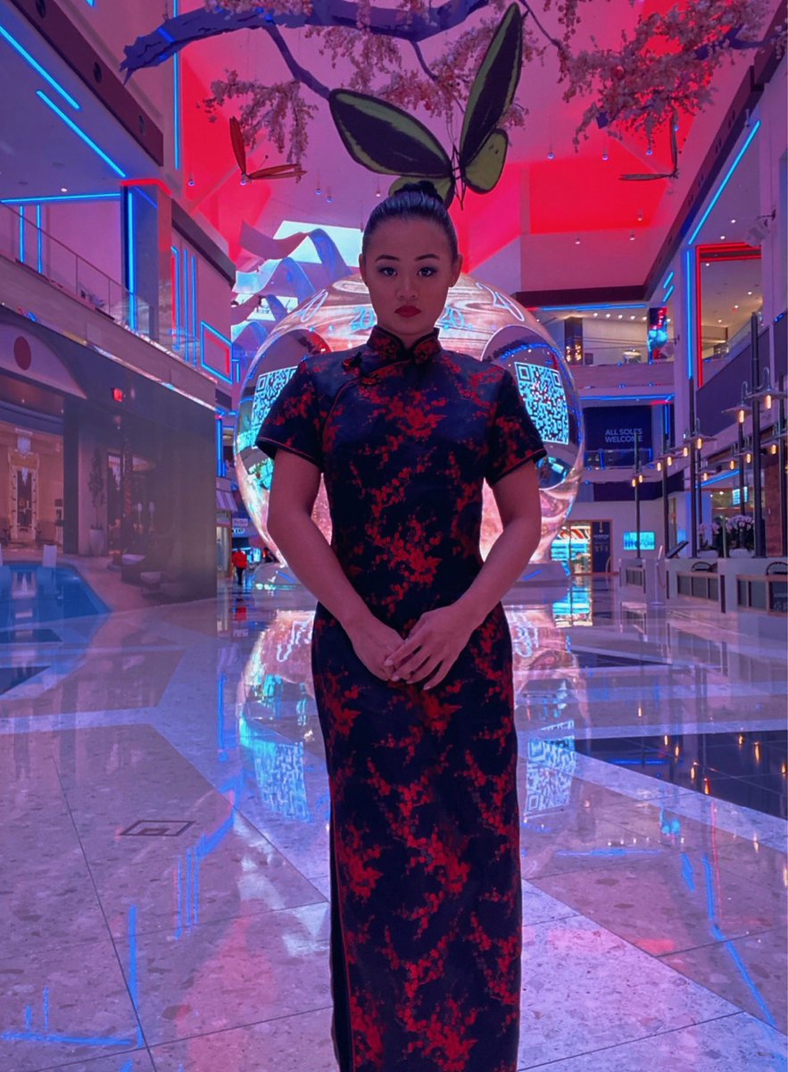 priscillamoy's tweet photo. Showing pride this #AAPIHeritageMonth for my Chinese roots wearing this Cheongsam from @bombbaybco [PLEASE READ ⬇️]

Taking this moment to say how proud I am for @BTS_twt to speak with @potus today at the White House to discuss Asian inclusion and representation &amp; to (cont..) https://t.co/9Bjz1KAUnE