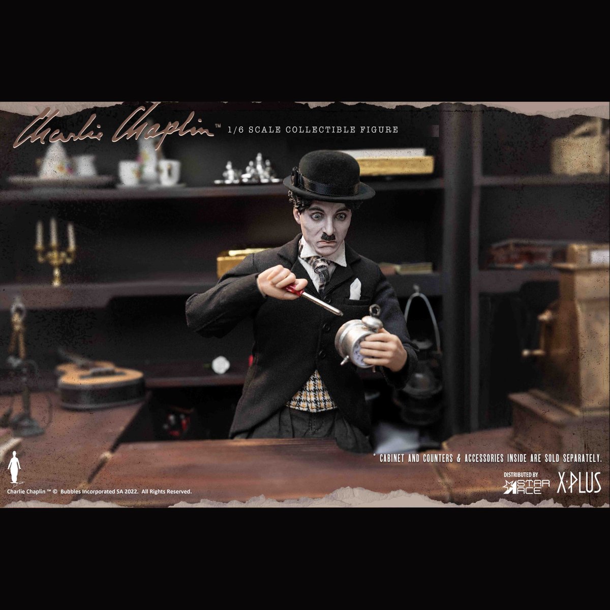 starace_jp's tweet photo. 【新商品受注開始】
希代の喜劇王 ”チャーリー・チャップリン”が 1/6 アクションフィギュアに新登場‼ 映画『The Pawnshop』(邦題:チャップリンの番頭）等の初期作品で着用していたお馴染みのコスチューム姿を再現しました。
https://t.co/4SkHq39dD8
#Staracetoys #CharlieChaplin https://t.co/VHR9Y2U5TP