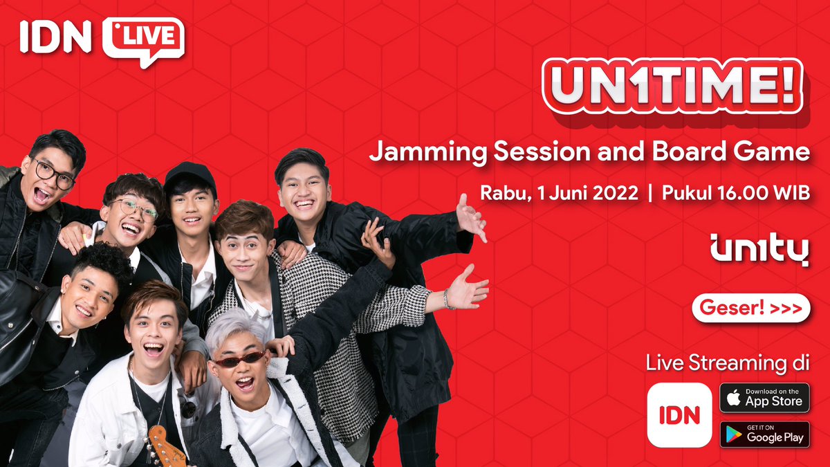 idn_app's tweet photo. UN1TY jamming sambil bagi-bagi hadiah!

MEME CHALLENGE UN1TIME!

Share hasil screenshot kamu saat UN1TY live hari Rabu, 1 Juni 2022. Follow dan mention @idn_app @UN1TY_Official, sertakan hashtag #UN1TIMEIDNLIVE dan #SeruBarengIDNLive

Download IDN App: https://t.co/7LUb73RXPD https://t.co/xYW3pYfGia