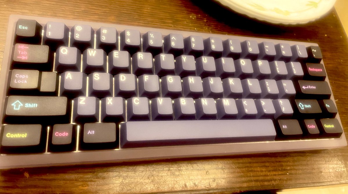 This gorgeous keyboard made key by key by my son for me …. now to find a desktop. :)