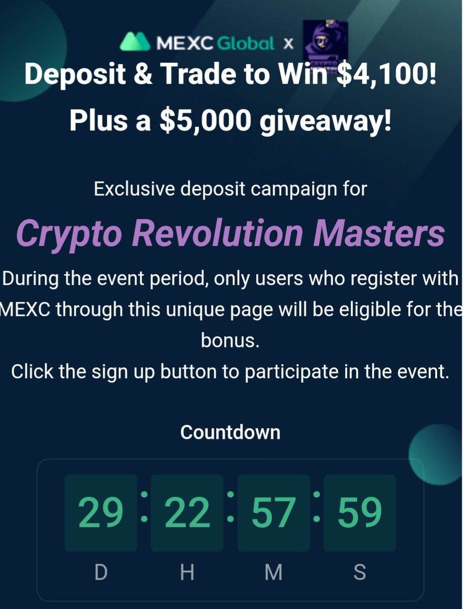 revolut20's tweet photo. *EXCLUSIVE DEPOSIT CAMPAIGN - Crypto Revolution Masters &amp; MEXC Global Exchange!

Follow:
@revolut20
@MEXC_Global

🗣Deposit &amp; Trade to win $4100! Plus a $5000 Giveaway!

👉Link:
https://t.co/5nSHYcucav

Be Radical! Revolutionize!
#MEXC #Crypto #CryptoRevolution #CAMPAIGN #Bonus https://t.co/YjXSJWXRVq