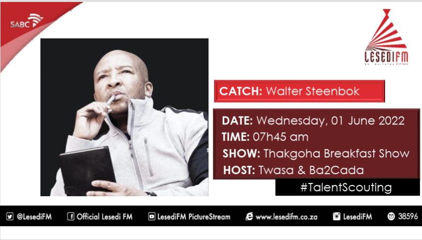 #ThakgohaBreakfastShow in conversation with the best soccer scouter. <a href="/cadamgaga/">Ba2Cada</a> <a href="/Twasa6966/">Twasa</a> <a href="/DikelediDkay/">Dikeledi Mathabo Letsiri</a>