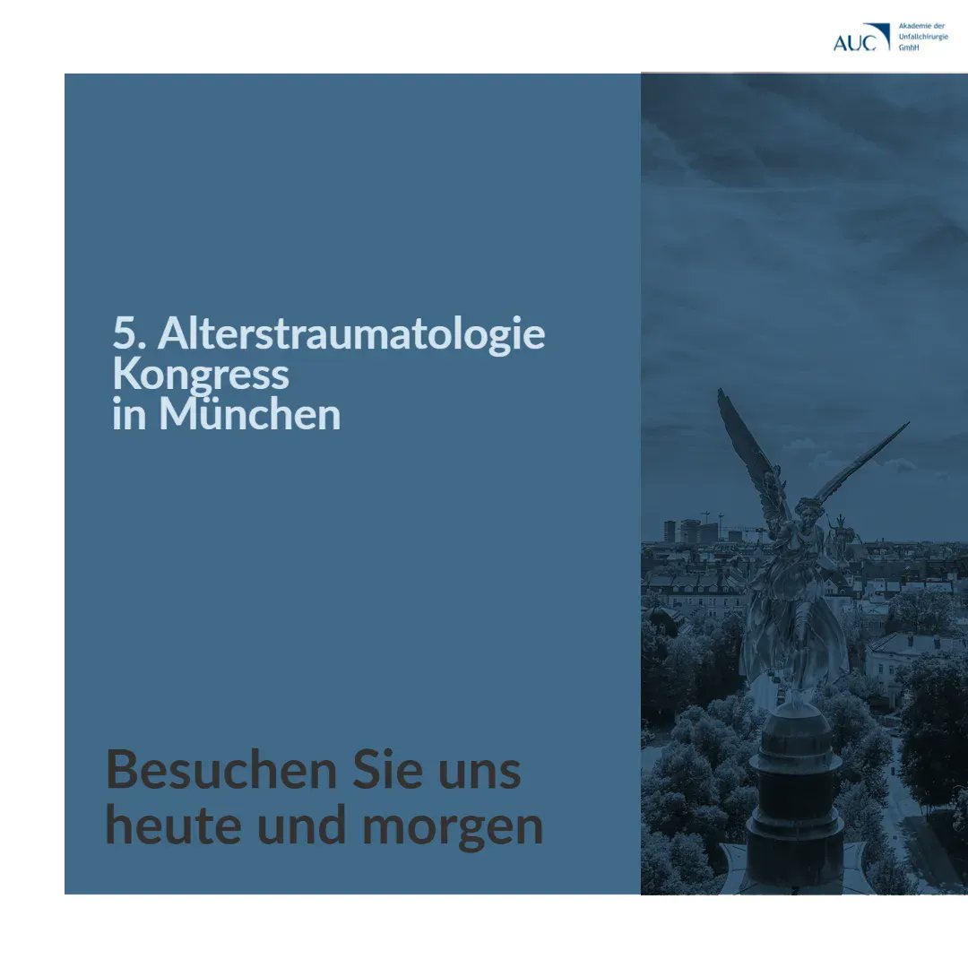 Besuchen Sie uns heute und morgen auf dem 5. Alterstraumatologiekongress in München und informieren Sie sich über aktuelle Entwicklungen und das AltersTraumaZentrum DGU
#Unfallchirurgie #Geriatrie
