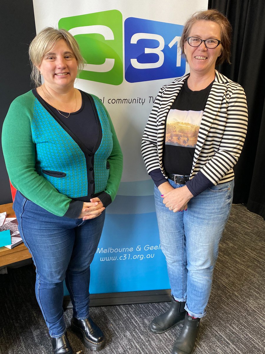 C31Melbourne's tweet photo. A bright spot on a wintery Melbourne day, welcoming Giordana Caputo, CEO @CMTO to Channel 31 Melbourne! We look forward to strengthening connections between C31 and the CMTO for the benefit of aspiring screen professionals across our community. #CommunityTV #CommunityBroadcasting https://t.co/yB2d8WQFxX