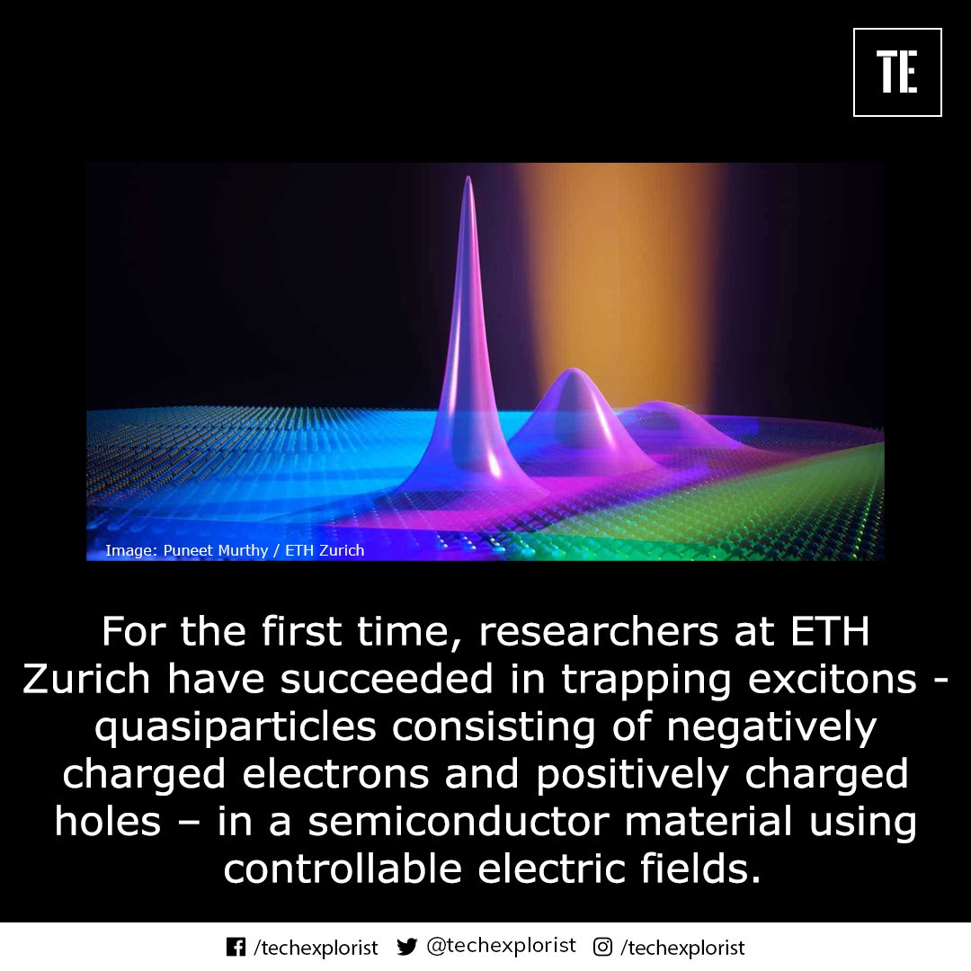 TechExplorist's tweet image. Scientists successfully trapped excitons in electric fields.
#excitons #research #quasiparticles #semiconductor #electricfields #science #physics #techexplorist