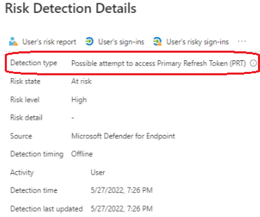 samilamppu's tweet photo. I saw #AADIdentityProtection PRT detection first time last week when I played with the AADInternals tool (made by @DrAzureAD).
It's 'premium' user risk detection on IPC which means that it will be only triggered in organizations that have deployed MDE.
https://t.co/t5QC9Atcws https://t.co/BLhrAjocjo