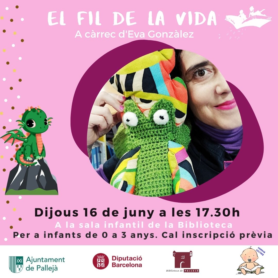 Ja podeu inscriure-us al conte de nadons! 😄 Dijous 16 de juny a la sala infantil gaudirem del conte El Fil de la Vida a càrrec d'Eva Gonzàlez @evarondallesicontes , un conte sobre un drac màgic de l'Himàlaia 🐲🗻
Per inscriure's: 610657328 🗨️📱