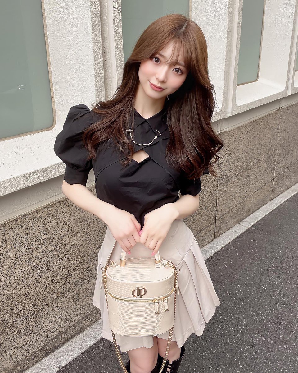 ダーリッチ チェーンパフショルブラウス&amp;ストライプニットスカート モールニットパフショルトップス – Darich