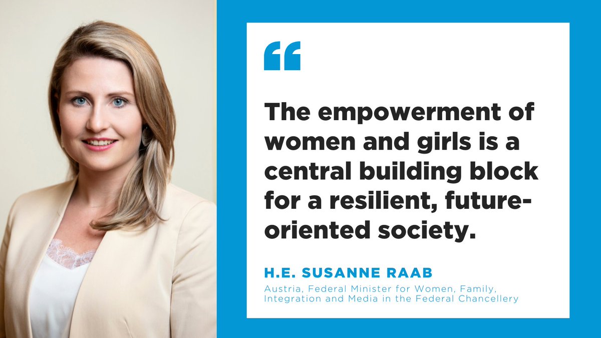 The Federal Minister for Women, Family, Integration and Media in the Federal Chancellery of <a href="/MFA_Austria/">MFA Austria</a>, <a href="/susanneraab_at/">Susanne Raab</a> is a key partner of <a href="/UN_Women/">UN Women</a> and committed to advance women’s rights globally. 
#FundingGenderEquality