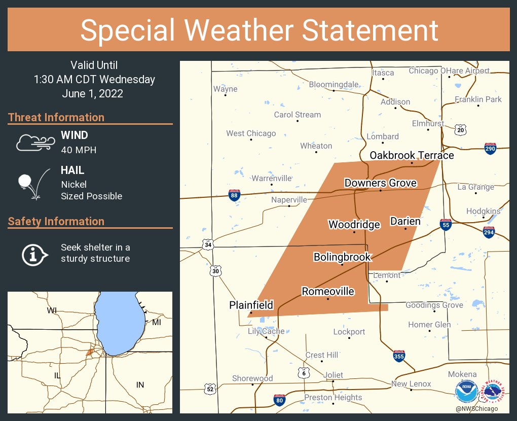 NWS Chicago on Twitter "A special weather statement has been issued