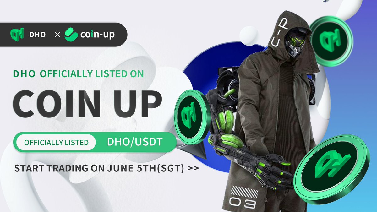 CoinUpOfficials's tweet photo. 🚀NEW Token #listing

🪙$DHO will be listed on #CoinUp on June 5
@DHO_TOKEN

🔥Empowered by #Web3 technology, DHO combines 2 emerging technologies, #DAO and #metaverse. 

📈Start trading with CoinUp on https://t.co/NQGXthejSR

#DHO #Ethereum #Metaverse #GameFi #Bitcoin #ICP https://t.co/UVzOxkZmtJ