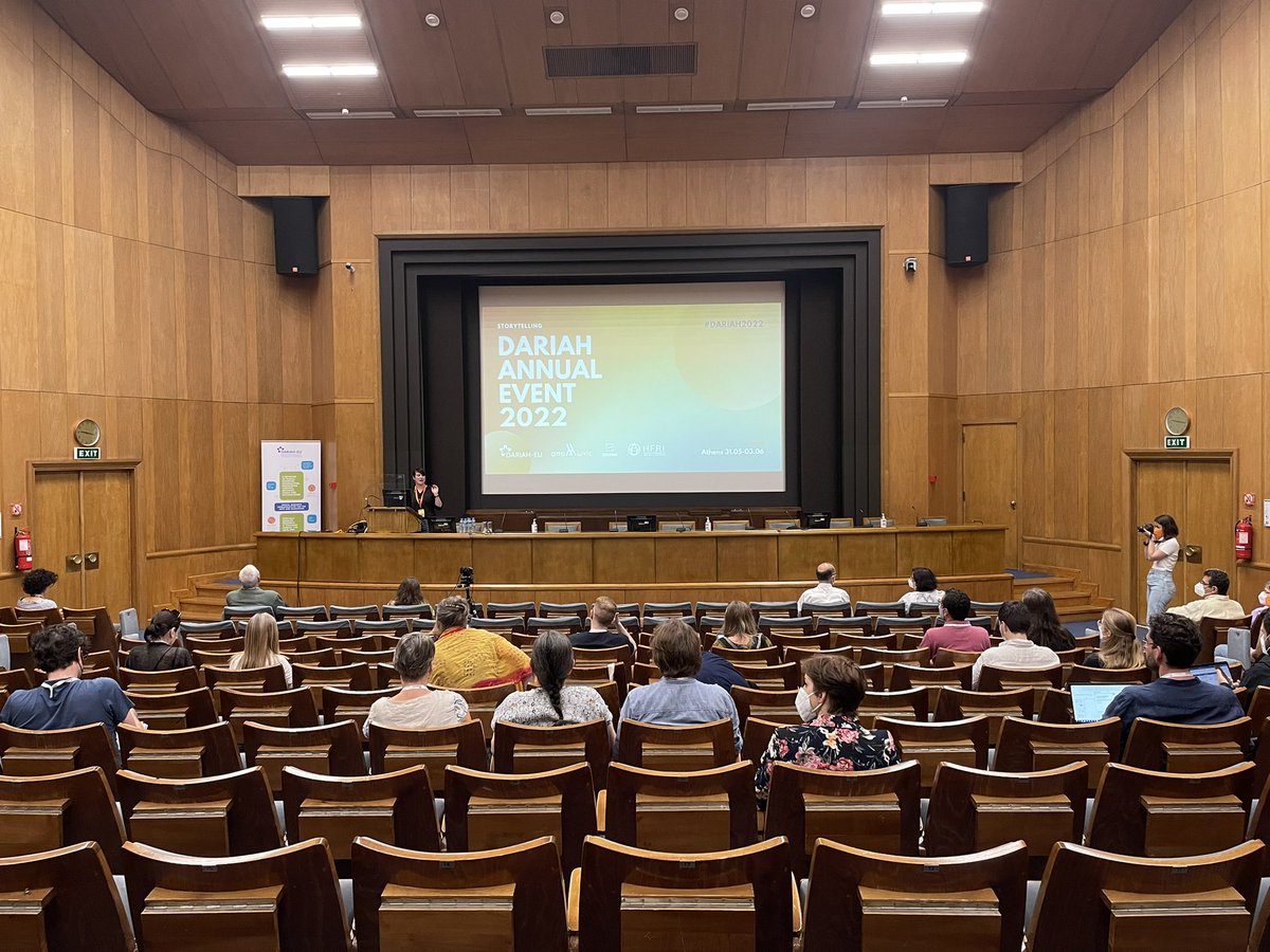 Kick off for #DARIAH2022! It’s been a long journey to prepare this hybrid event on the topic of Storytelling - we hope you enjoy it!

If you are not in Athens, join us online by registering at annualevent.dariah.eu/registration/