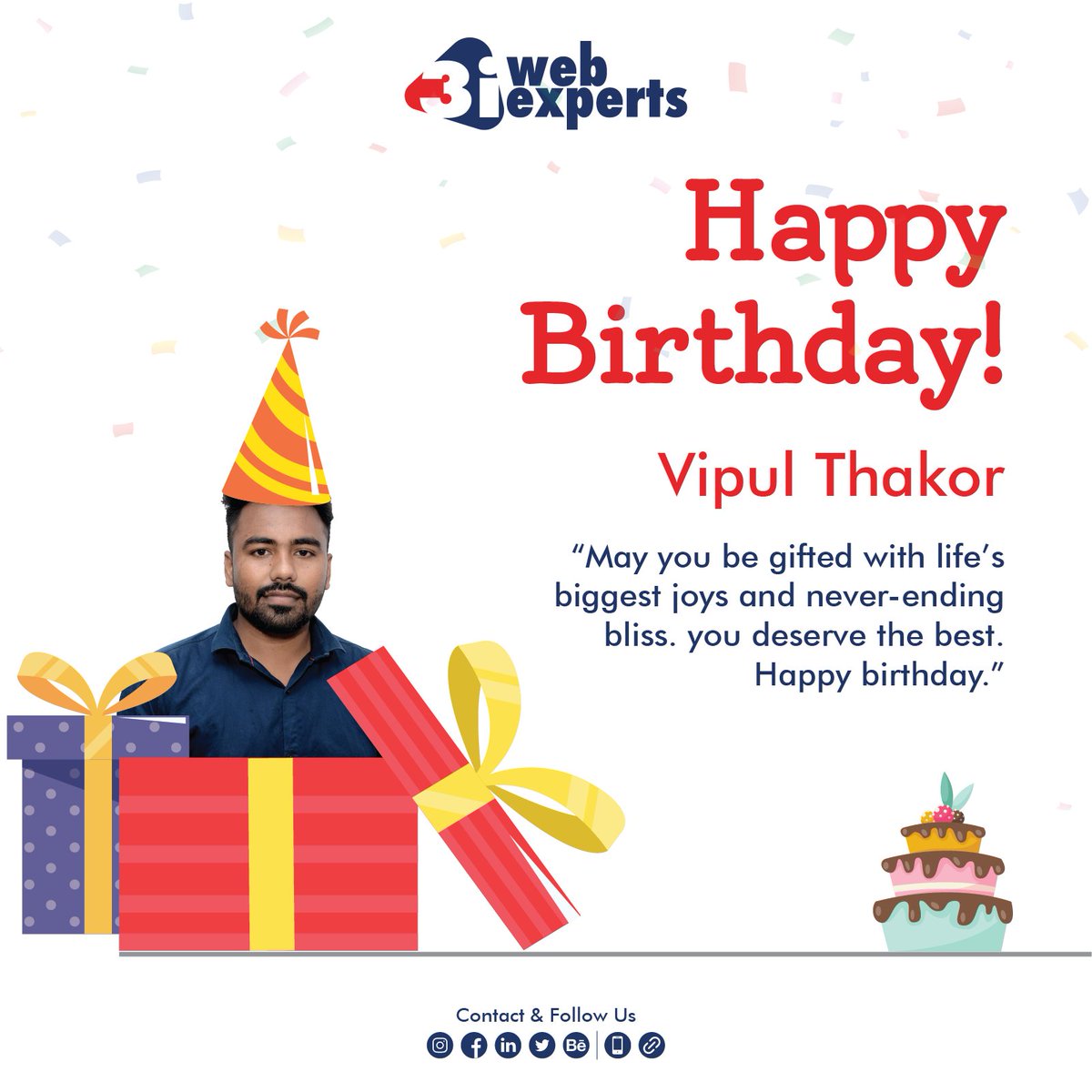 Happy birthday Vipul. It's your day to cheer the joy of life. 🤩🥳

#happybirthday