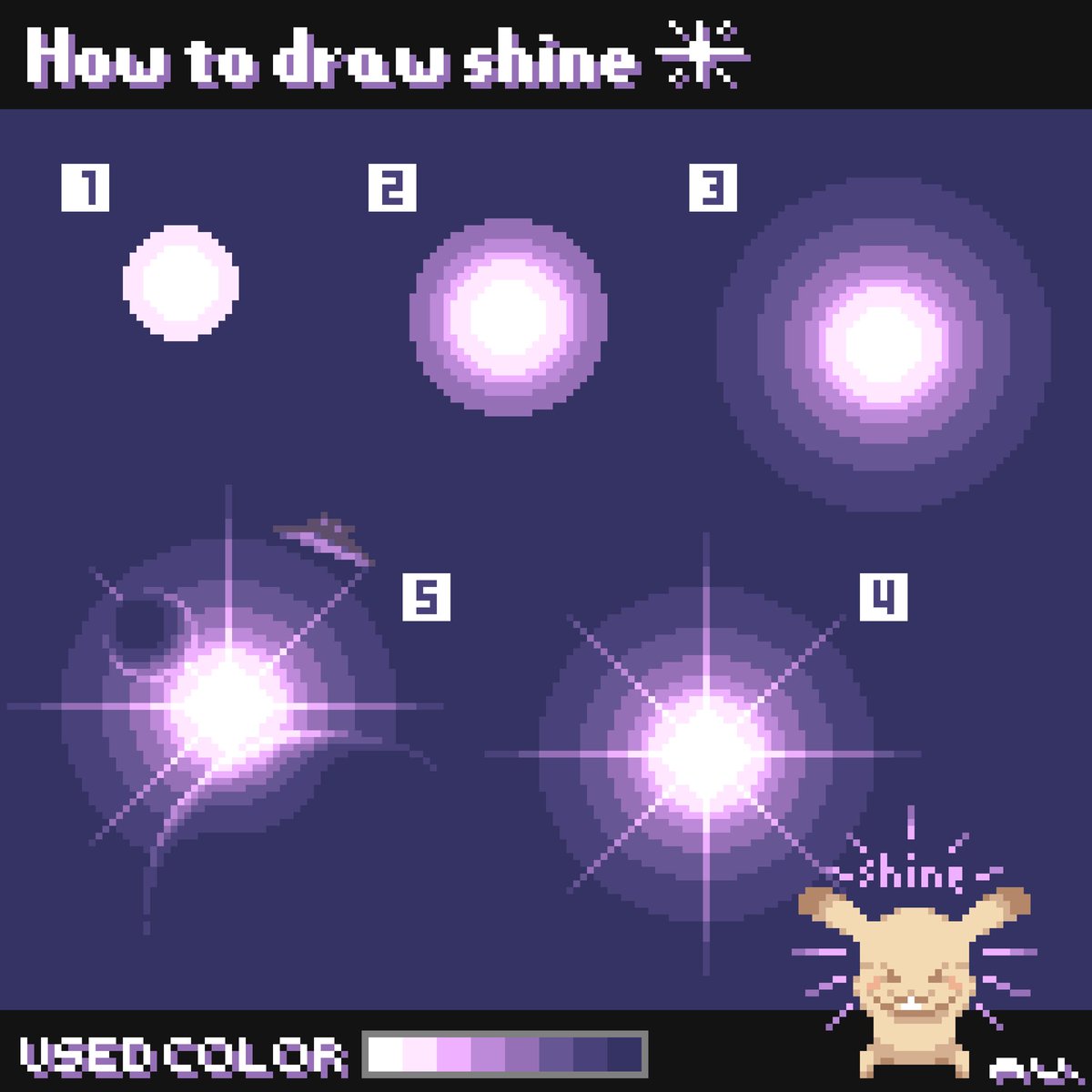 輝く光の描き方／How to draw shining light
#dotpict #pixelart #ドット絵
#howtodraw #描き方 #光
#メイキング